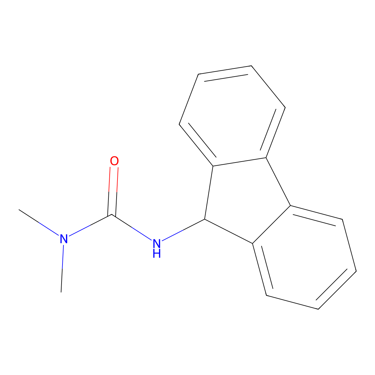 3-(9H-fluoren-9-yl)-1,1-dimethylurea molecular structure, CAS 446277-40-3