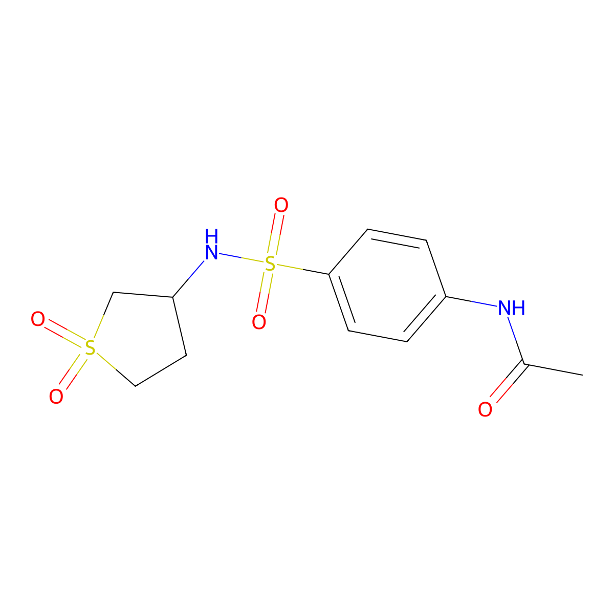 N-(4-{[(1,1-dioxidotetrahydrothien-3-yl)amino]sulfonyl}phenyl)acetamide molecular structure, CAS 446277-45-8