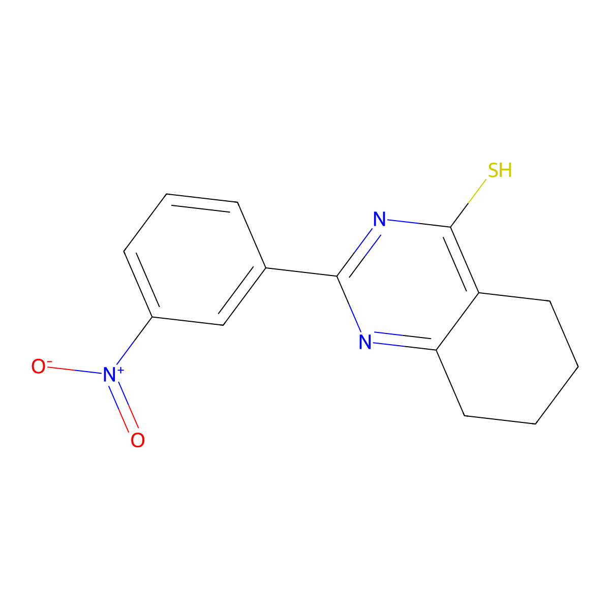 2-(3-Nitrophenyl)-5,6,7,8-tetrahydroquinazoline-4-thiol molecular structure, CAS 446277-52-7