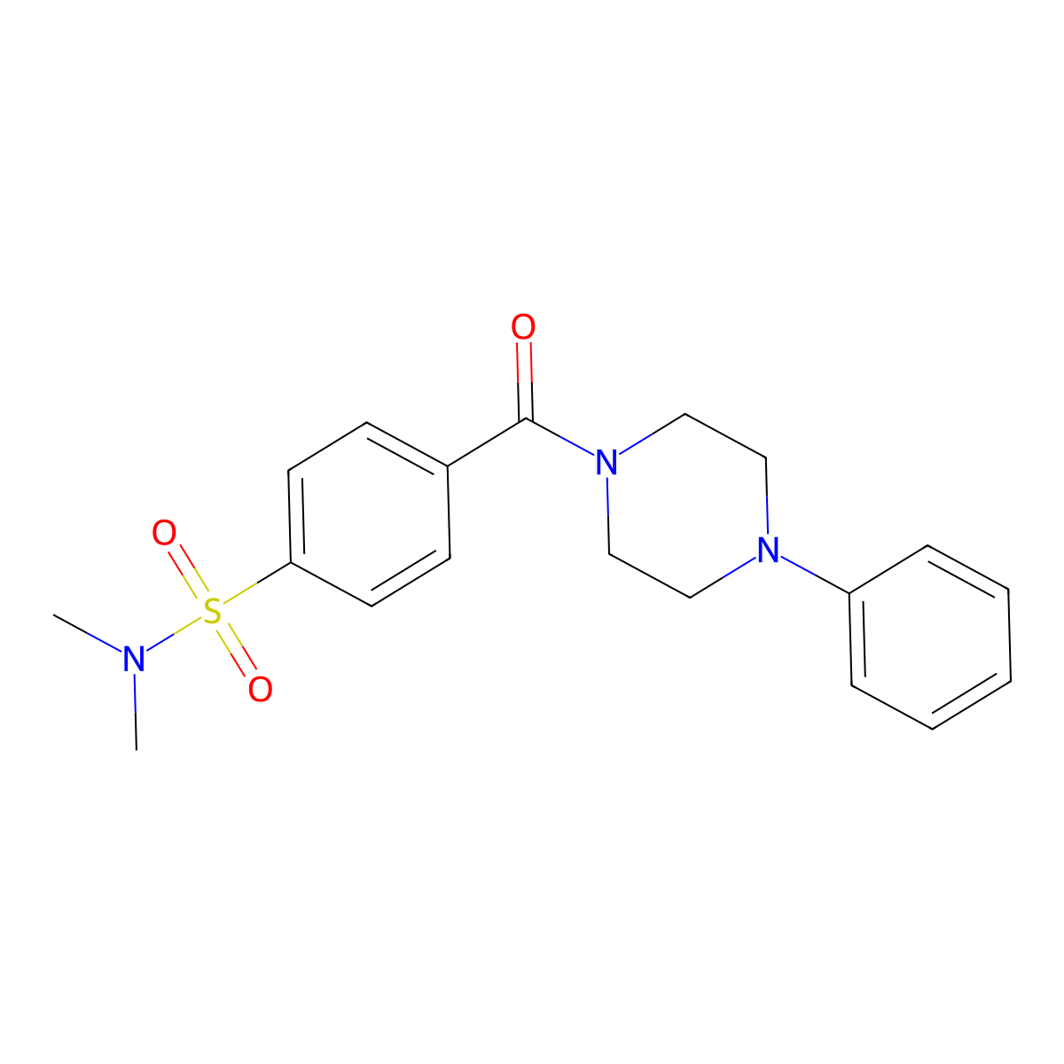 N,N-dimethyl-4-(4-phenylpiperazine-1-carbonyl)benzenesulfonamide molecular structure, CAS 446278-23-5