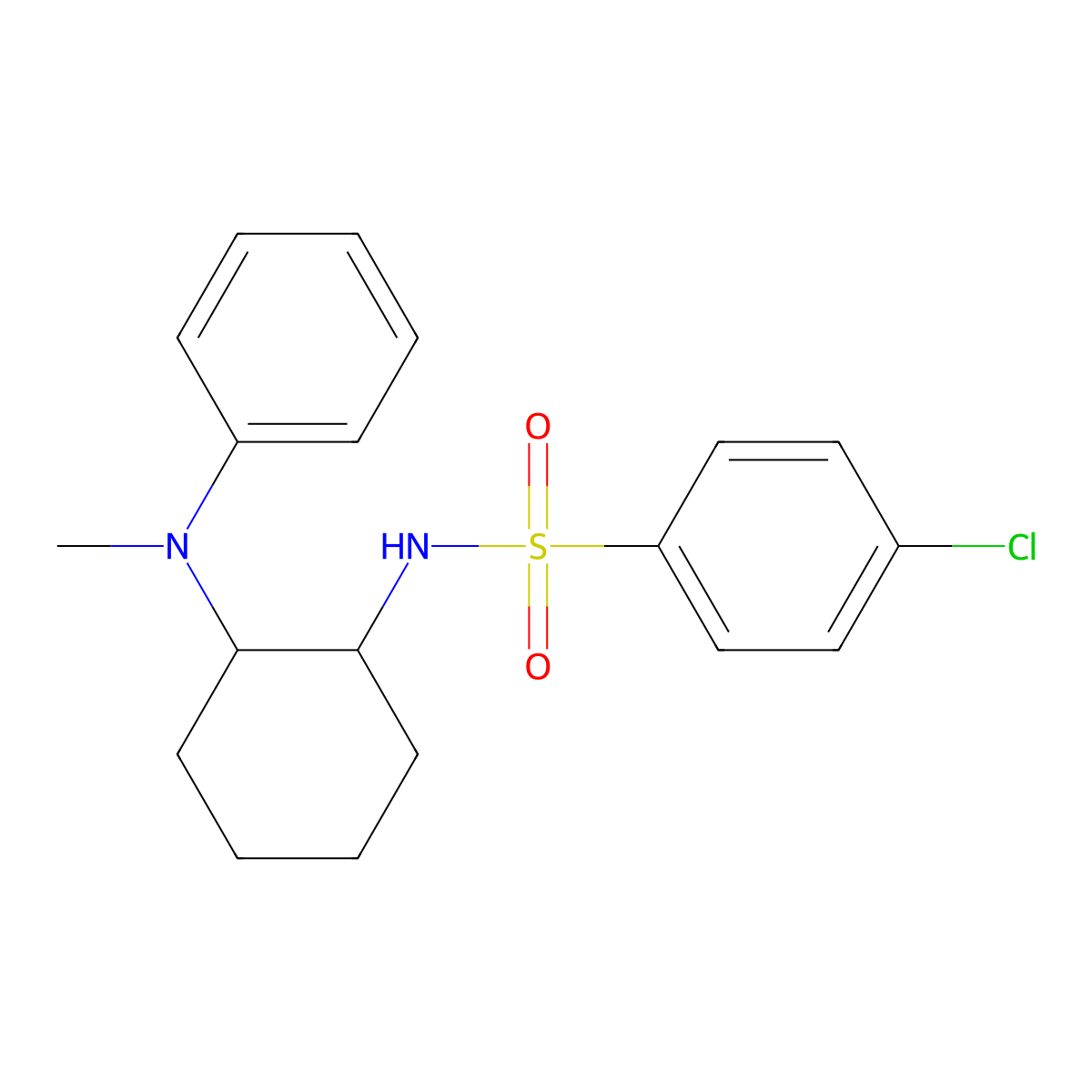 4-chloro-N-[2-(N-methylanilino)cyclohexyl]benzenesulfonamide molecular structure, CAS 446278-37-1