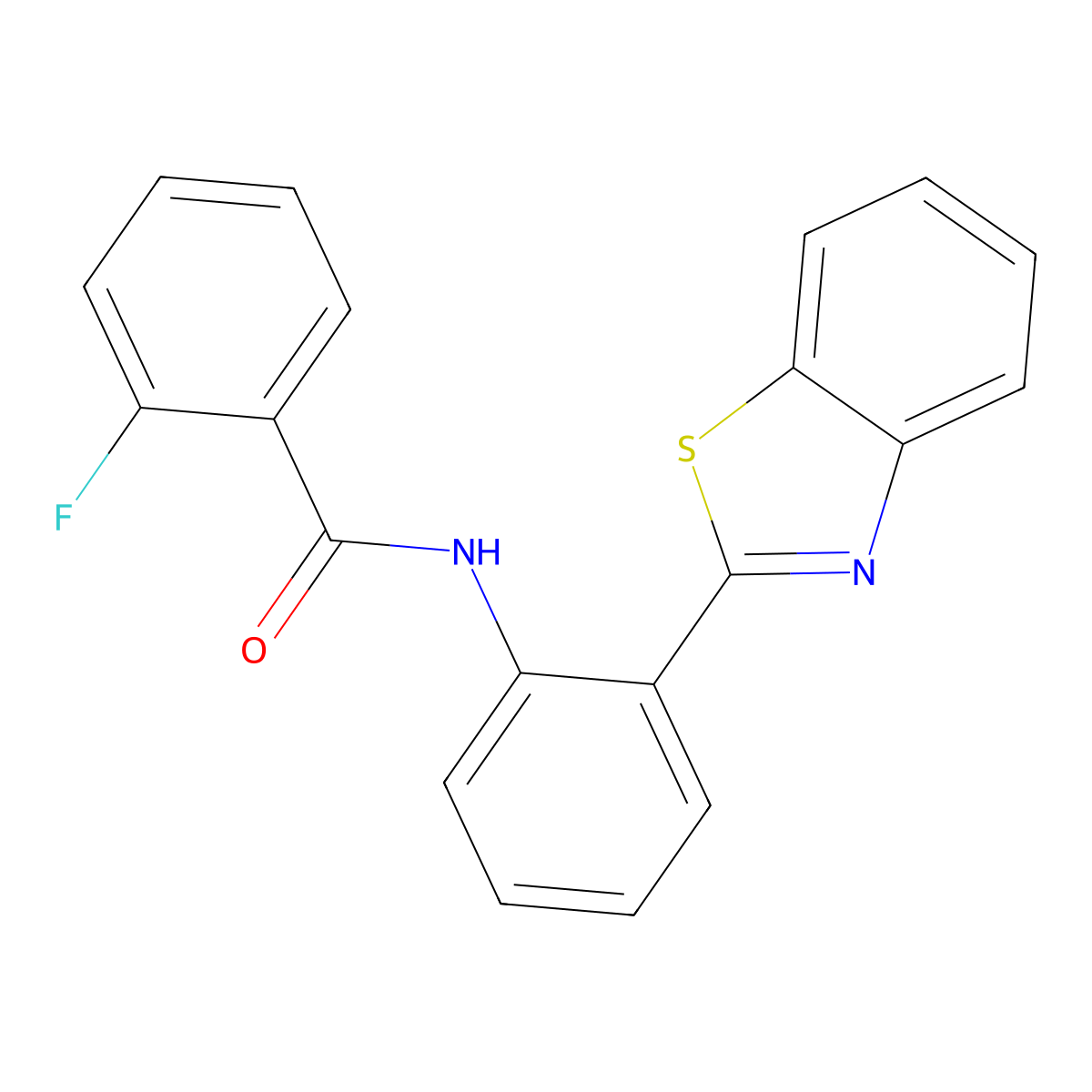 N-[2-(1,3-benzothiazol-2-yl)phenyl]-2-fluorobenzamide molecular structure, CAS 446278-43-9