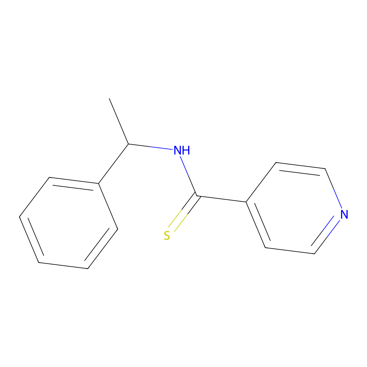 N-(1-phenylethyl)pyridine-4-carbothioamide molecular structure, CAS 446278-51-9