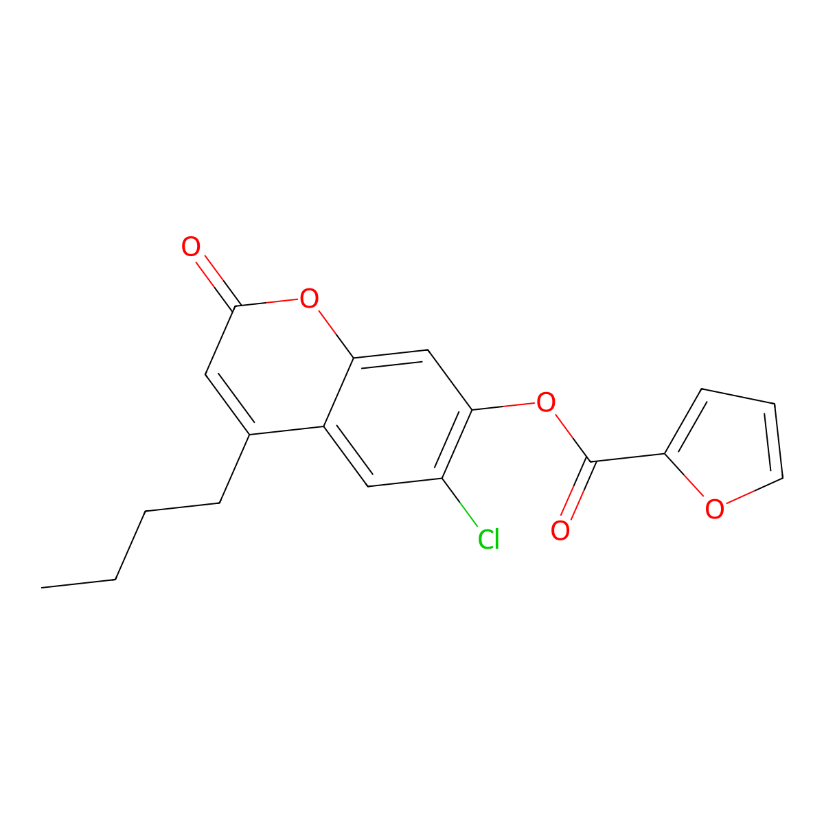 4-butyl-6-chloro-2-oxo-2H-chromen-7-yl furan-2-carboxylate molecular structure, CAS 446279-69-2