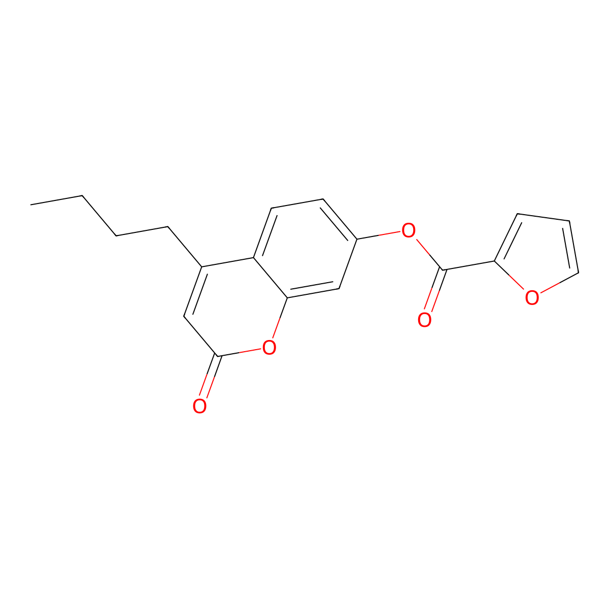 4-butyl-2-oxo-2H-chromen-7-yl furan-2-carboxylate molecular structure, CAS 446279-70-5