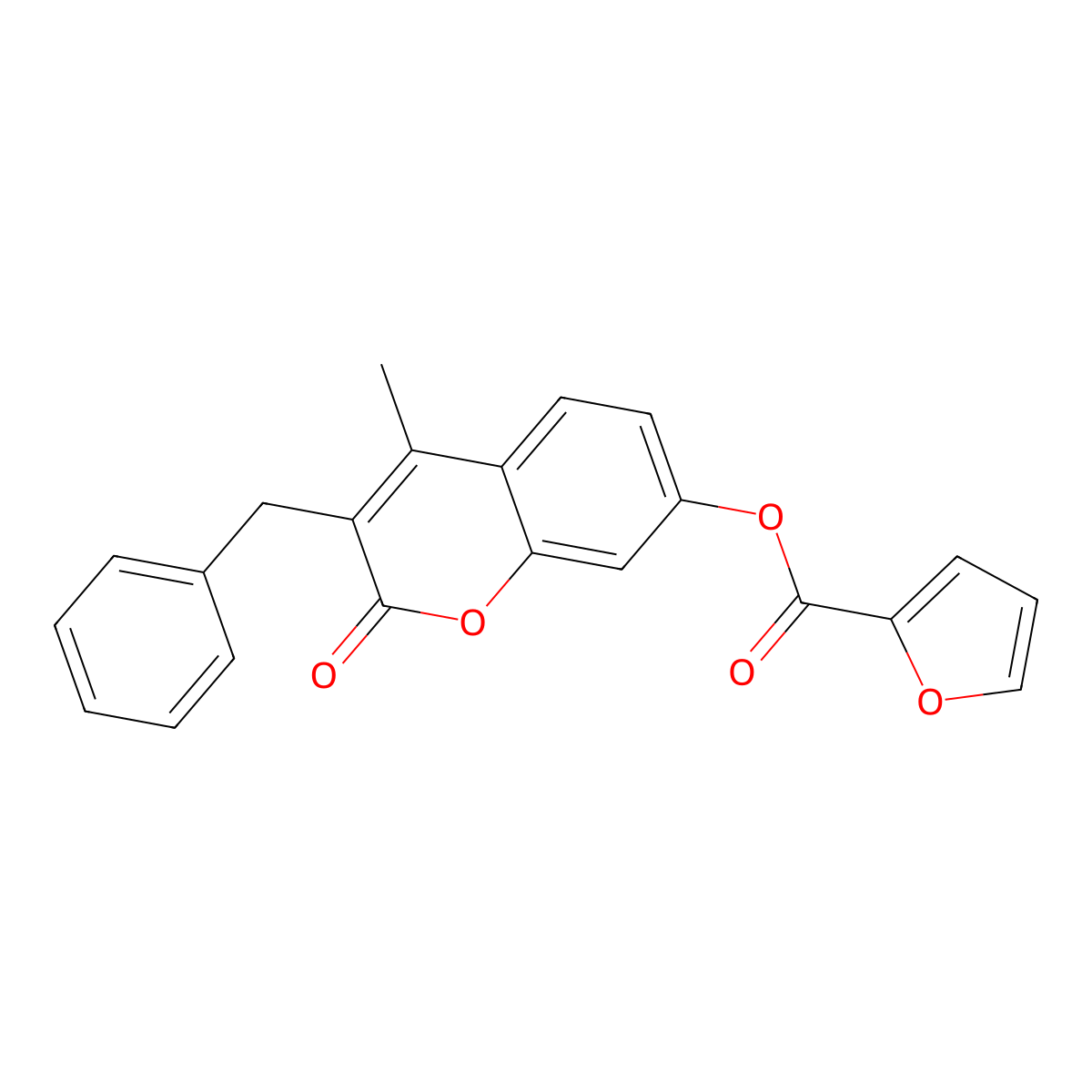 3-benzyl-4-methyl-2-oxo-2H-chromen-7-yl furan-2-carboxylate molecular structure, CAS 446279-72-7