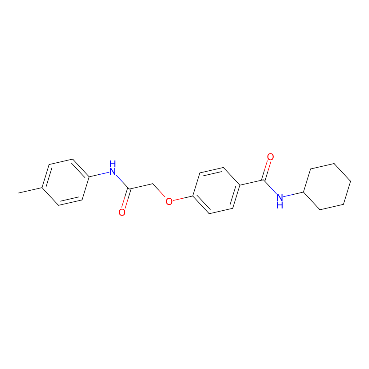 N-cyclohexyl-4-[2-(4-methylanilino)-2-oxoethoxy]benzamide molecular structure, CAS 446281-45-4