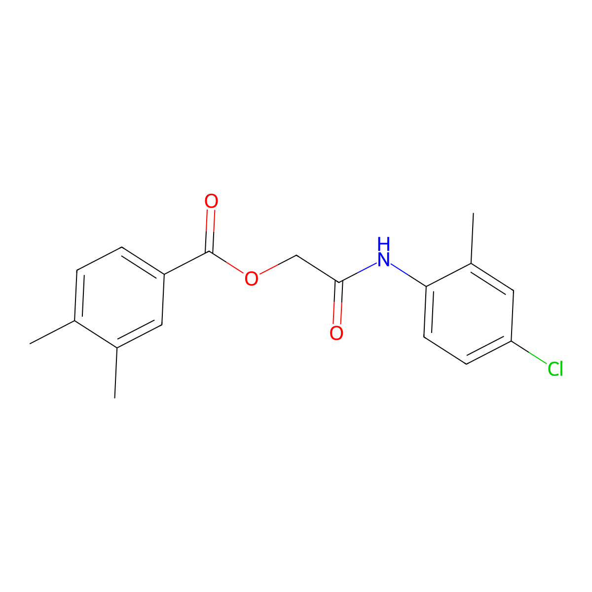 2-((4-Chloro-2-methylphenyl)amino)-2-oxoethyl 3,4-dimethylbenzoate molecular structure, CAS 446284-41-9
