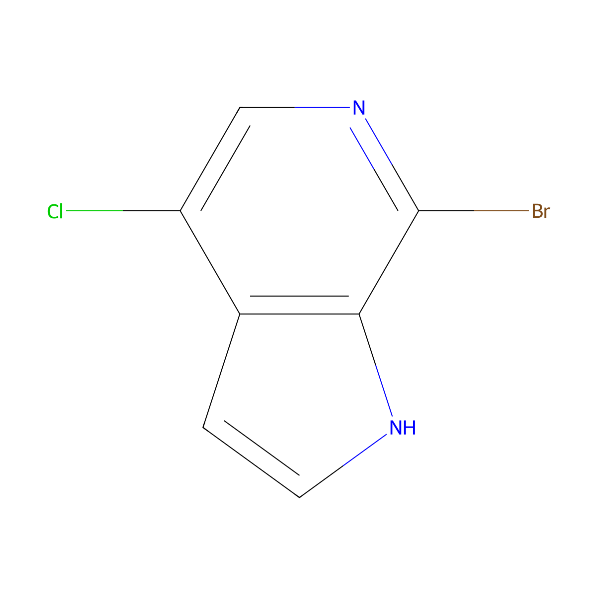 7-Bromo-4-chloro-1H-pyrrolo[2,3-c]pyridine molecular structure, CAS 446284-44-2