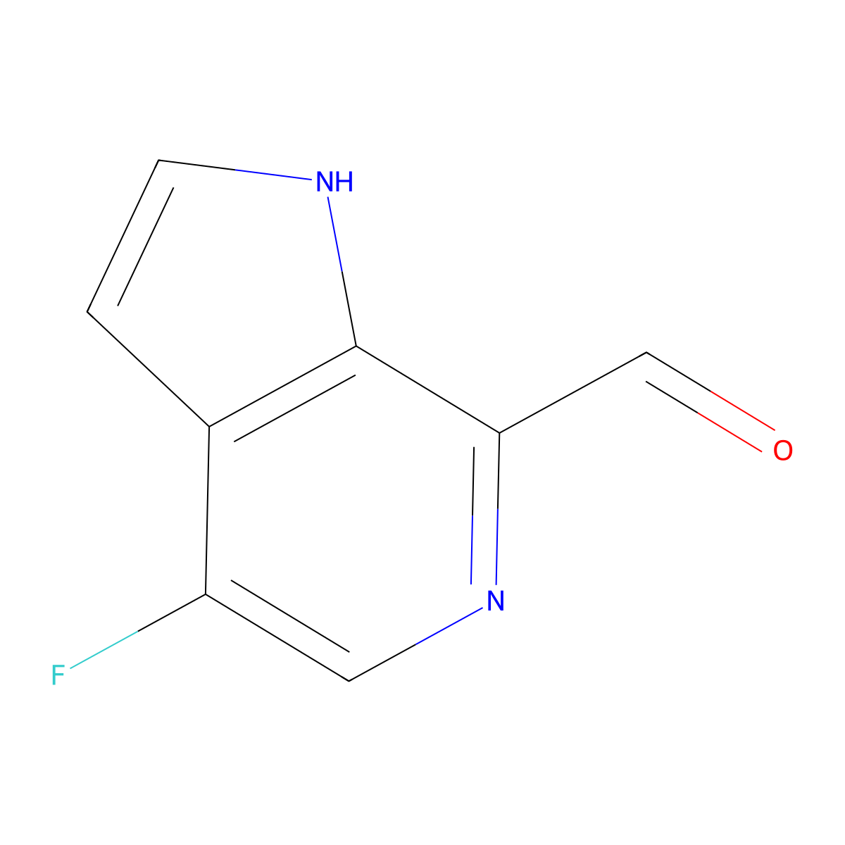 4-Fluoro-1H-pyrrolo(2,3-c)pyridine-7-carboxaldehyde molecular structure, CAS 446284-46-4