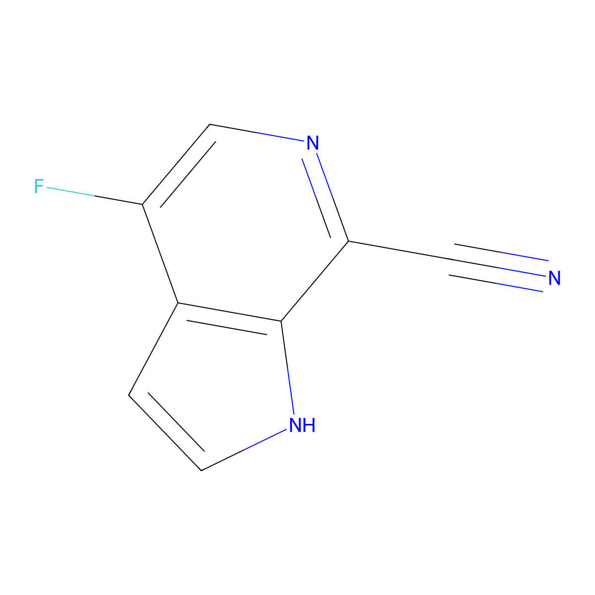 4-Fluoro-1H-pyrrolo[2,3-C]pyridine-7-carbonitrile molecular structure, CAS 446284-50-0