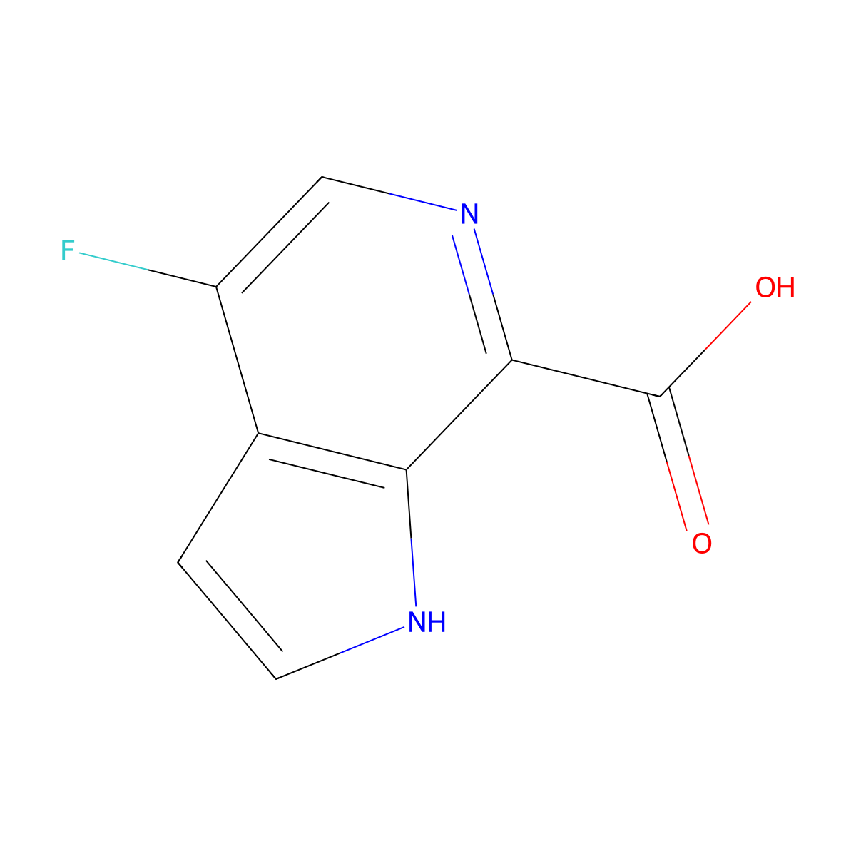4-Fluoro-1H-pyrrolo[2,3-C]pyridine-7-carboxylic acid molecular structure, CAS 446284-56-6
