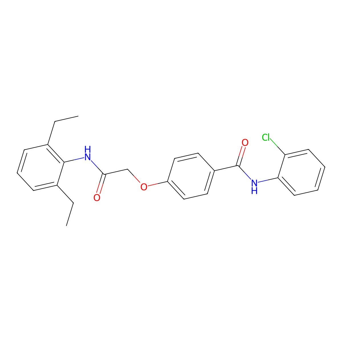 N-(2-Chlorophenyl)-4-[2-[(2,6-diethylphenyl)amino]-2-oxoethoxy]benzamide molecular structure, CAS 446285-56-9