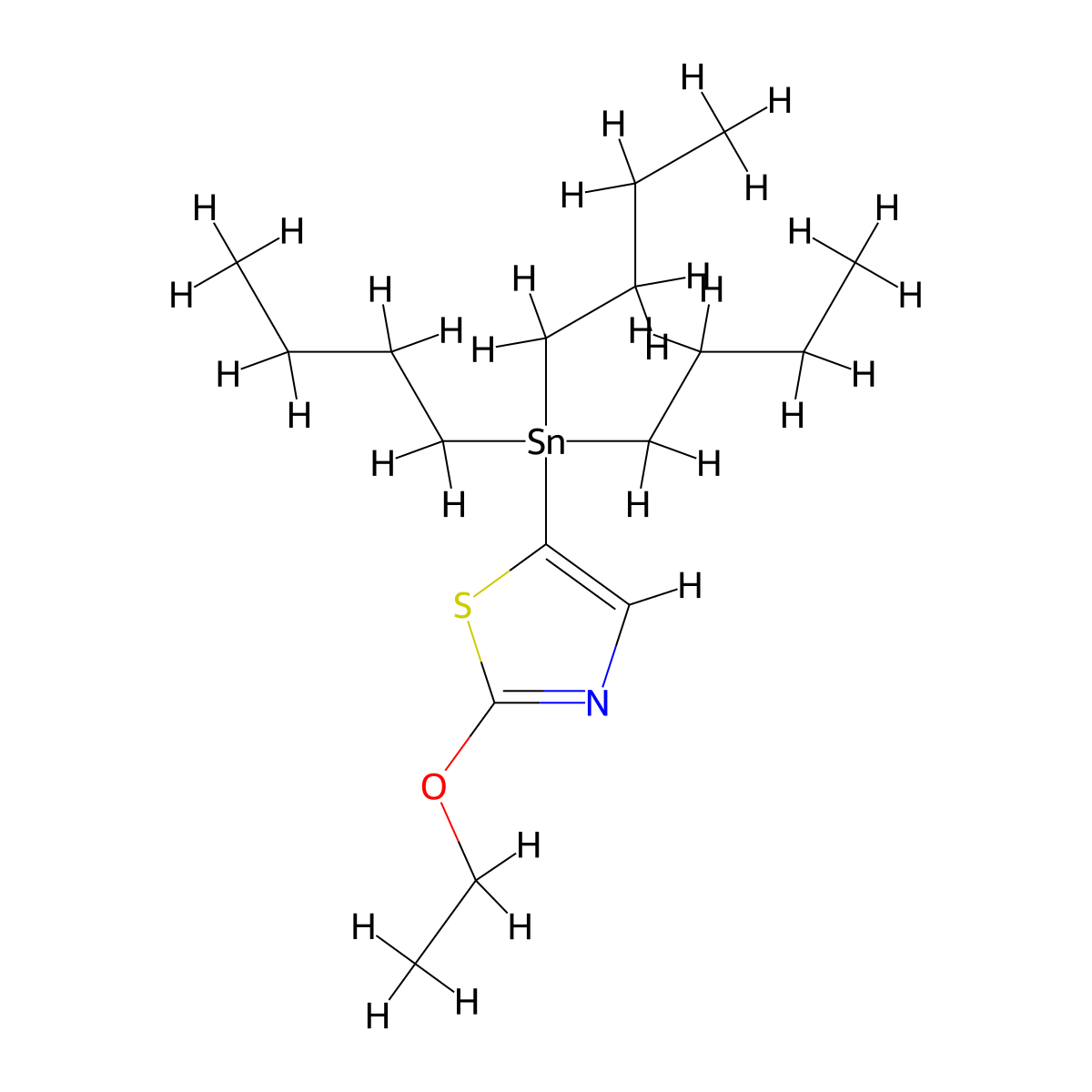 2-Ethoxy-5-(tributylstannyl)thiazole molecular structure, CAS 446285-61-6