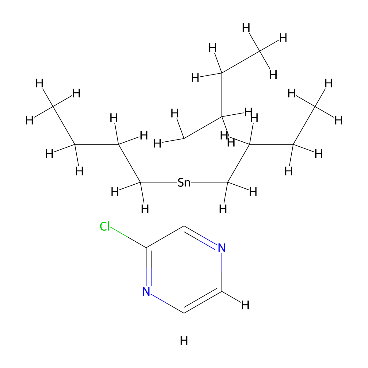 2-Chloro-3-(tributylstannyl)pyrazine molecular structure, CAS 446285-68-3