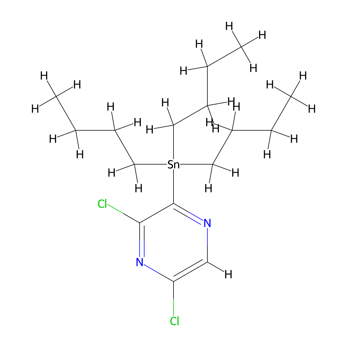 2,6-Dichloro-3-(tributylstannyl)pyrazine molecular structure, CAS 446285-70-7
