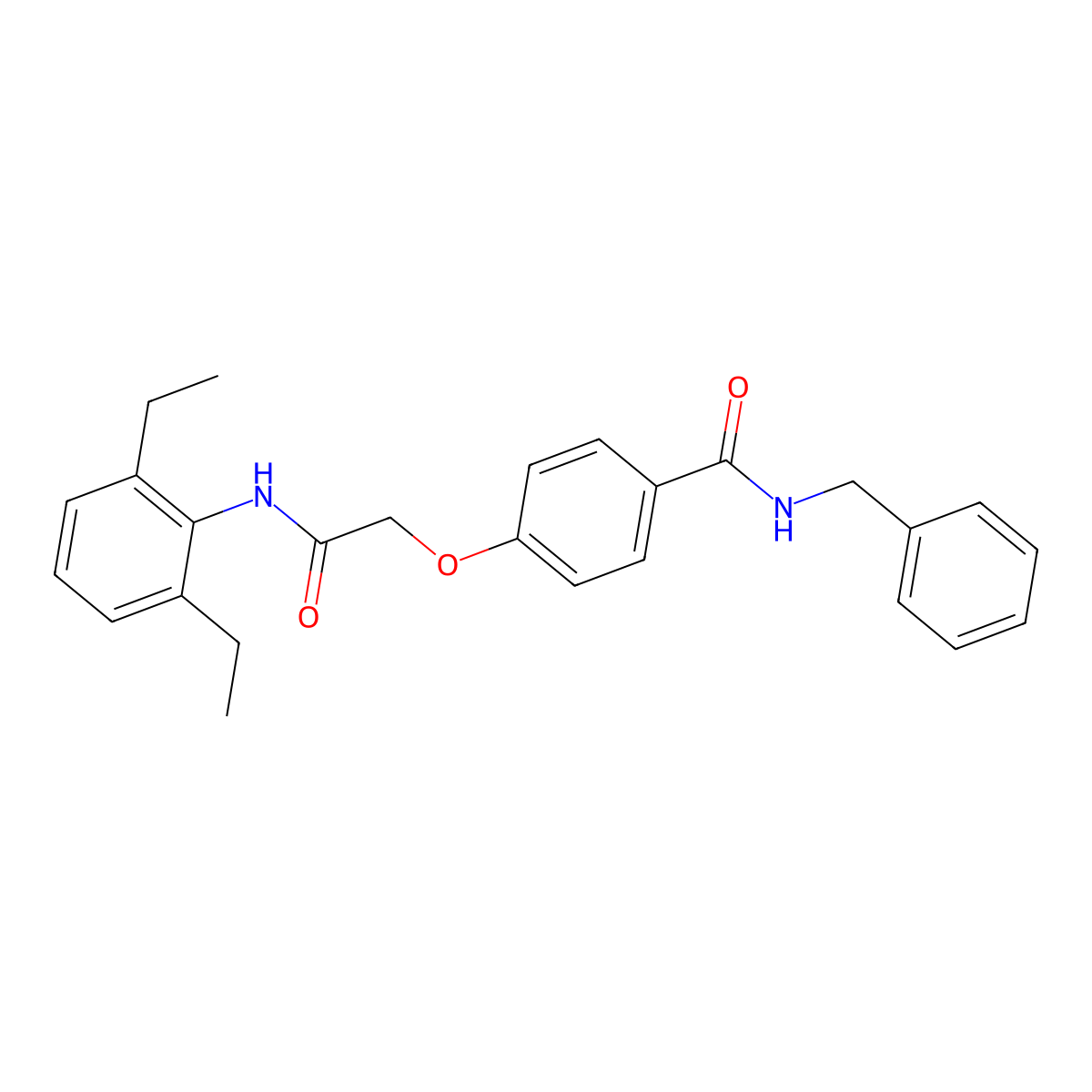 N-benzyl-4-[2-(2,6-diethylanilino)-2-oxoethoxy]benzamide molecular structure, CAS 446285-74-1