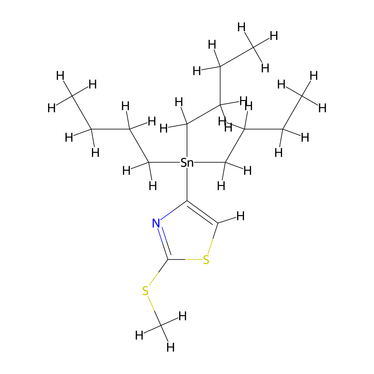 2-(Methylthio)-4-(tributylstannyl)thiazole molecular structure, CAS 446286-06-2