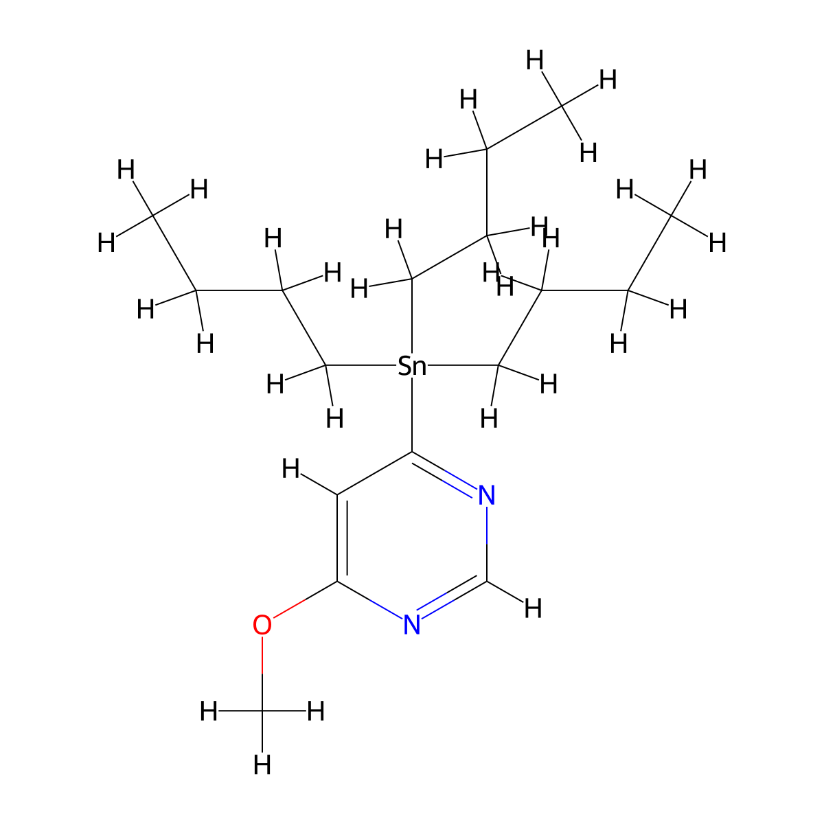 4-Methoxy-6-(tributylstannyl)pyrimidine molecular structure, CAS 446286-23-3