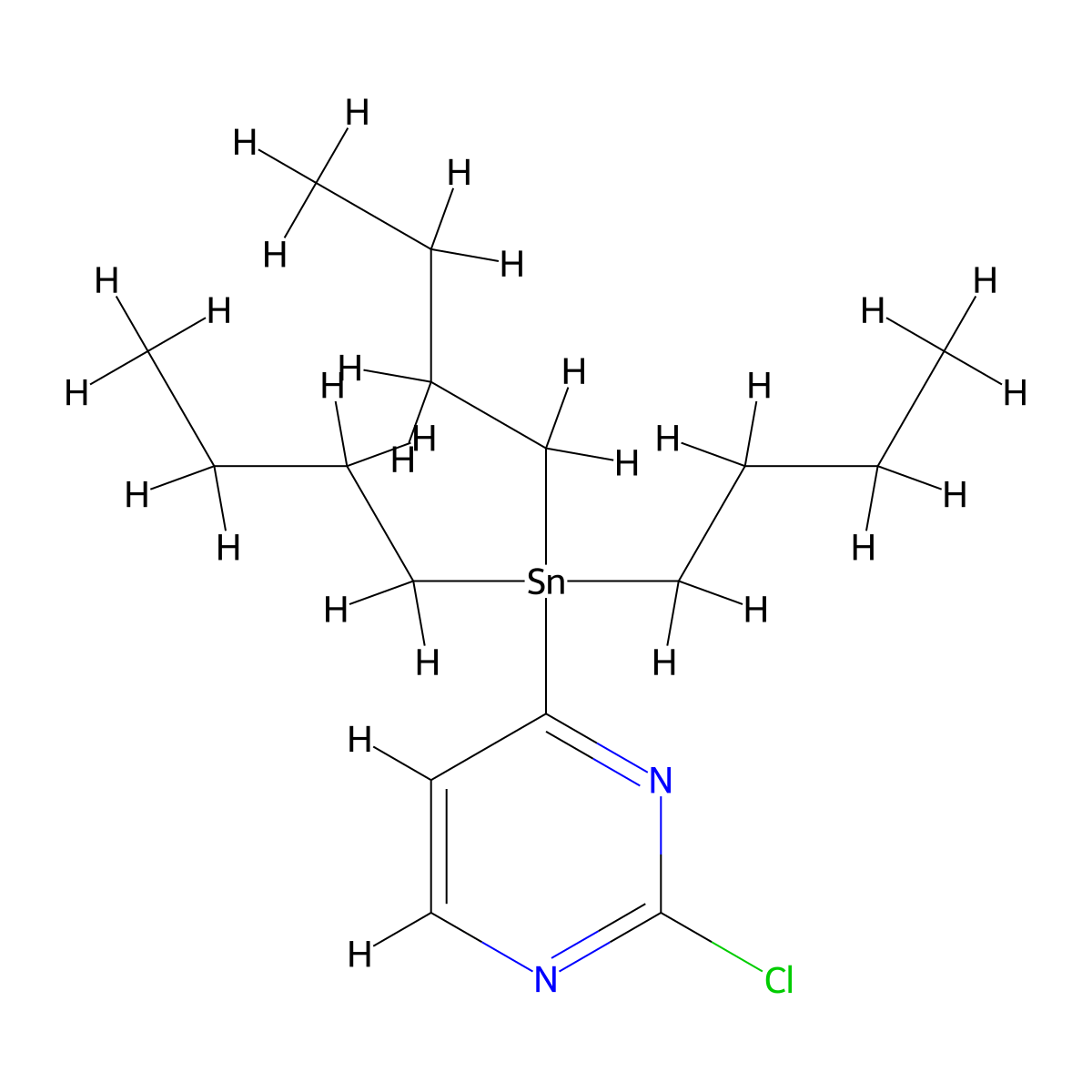 2-Chloro-4-(tributylstannyl)pyrimidine molecular structure, CAS 446286-25-5