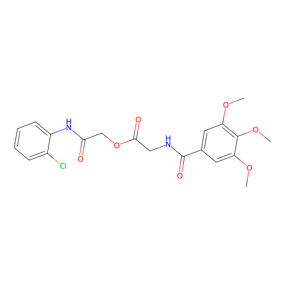 N-(3,4,5-Trimethoxybenzoyl)glycine 2-[(2-chlorophenyl)amino]-2-oxoethyl ester molecular structure, CAS 446286-46-0