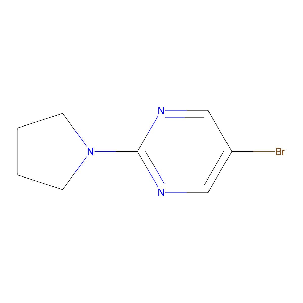 5-Bromo-2-(pyrrolidin-1-yl)pyrimidine molecular structure, CAS 446286-61-9