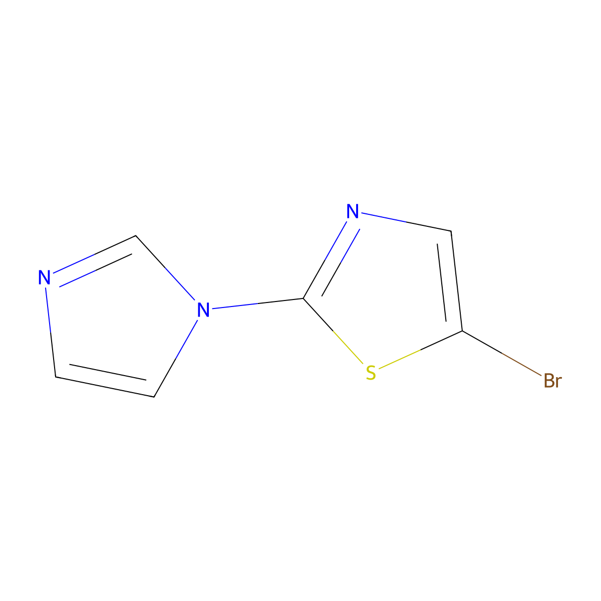 Thiazole, 5-bromo-2-(1H-imidazol-1-yl)- molecular structure, CAS 446287-07-6