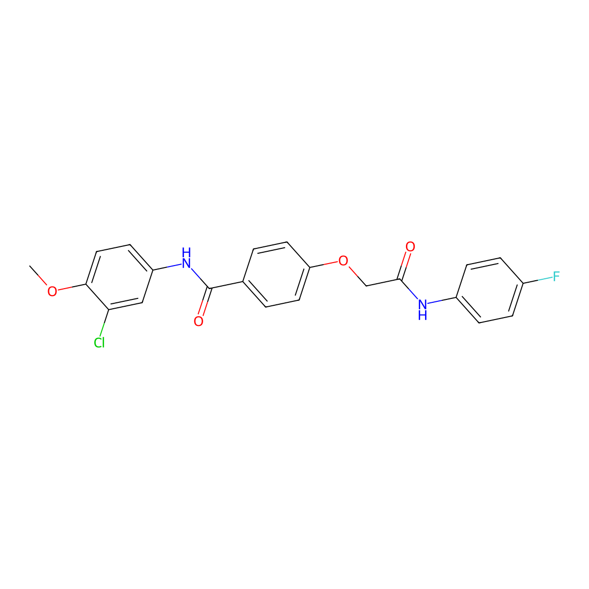 N-(3-chloro-4-methoxyphenyl)-4-[2-(4-fluoroanilino)-2-oxoethoxy]benzamide molecular structure, CAS 446287-58-7