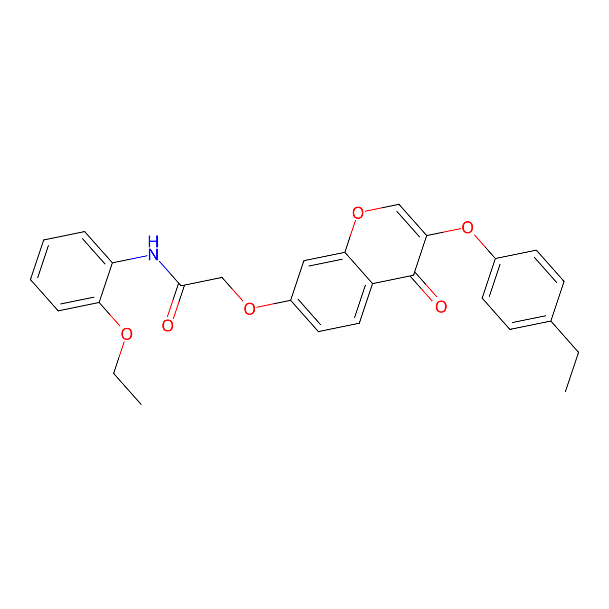 N-(2-ethoxyphenyl)-2-{[3-(4-ethylphenoxy)-4-oxo-4H-chromen-7-yl]oxy}acetamide molecular structure, CAS 446288-15-9