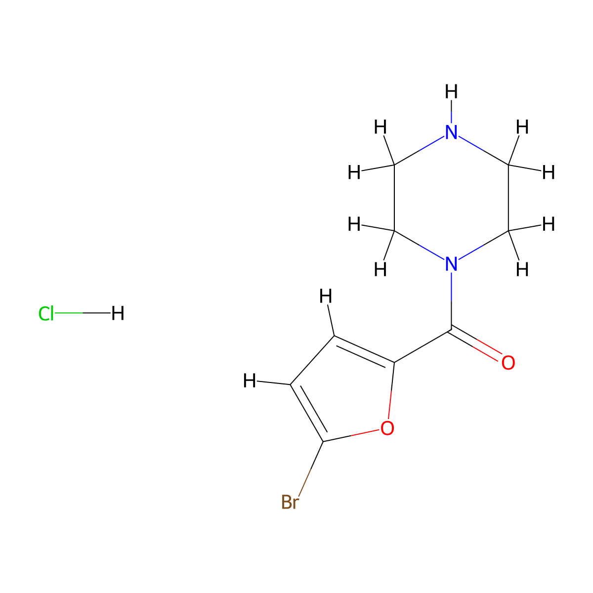 1-(5-Bromofuran-2-carbonyl)piperazine hydrochloride molecular structure, CAS 446290-81-9