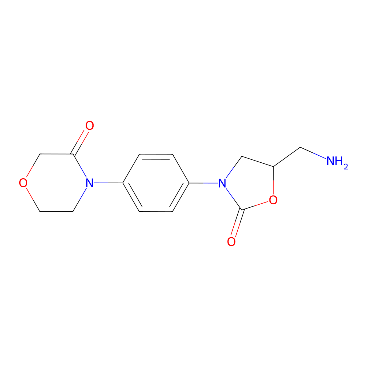 (S)-4-(4-(5-(aminomethyl)-2-oxooxazolidin-3-yl)phenyl)morpholin-3-one molecular structure, CAS 446292-10-0