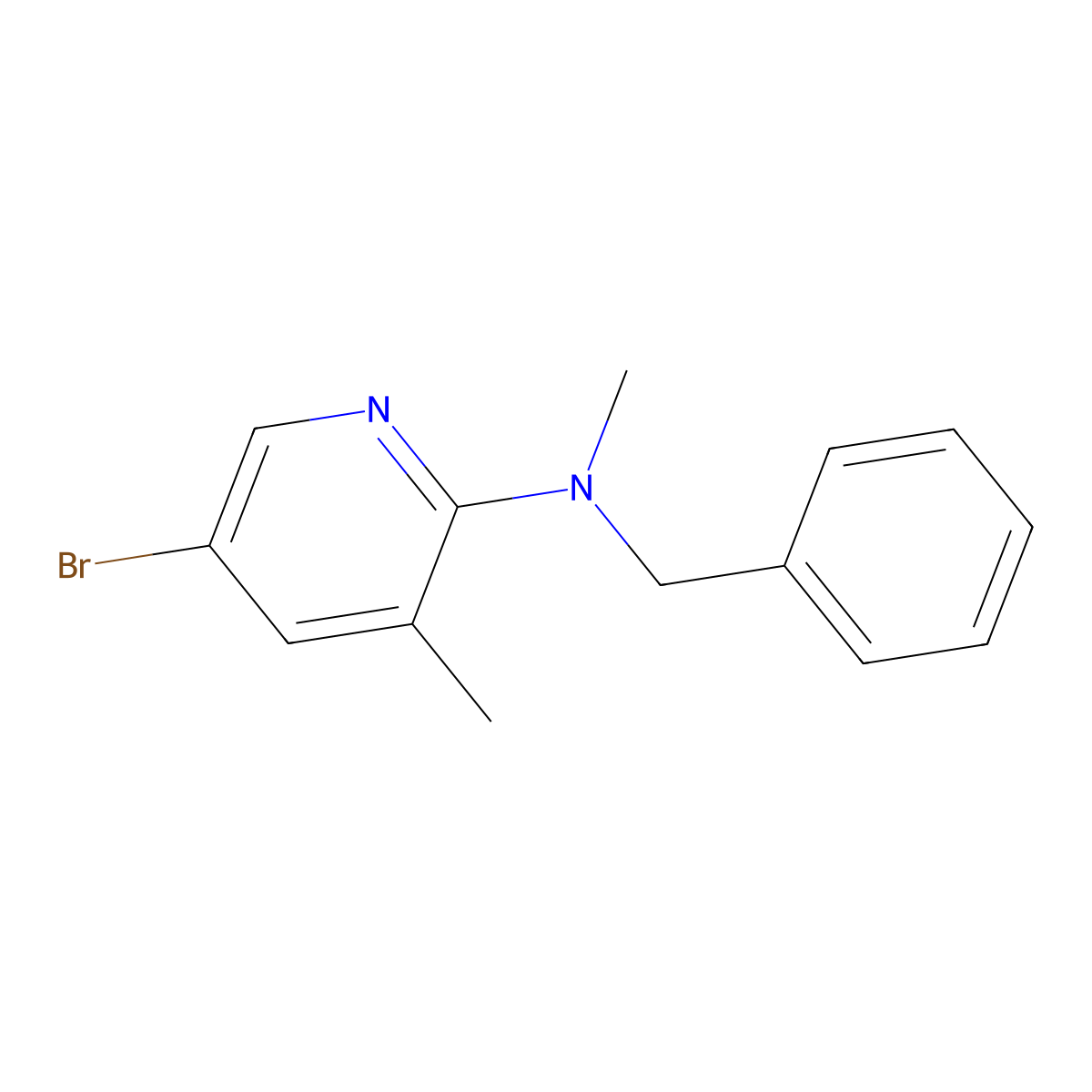 N-benzyl-5-bromo-N,3-dimethylpyridin-2-amine molecular structure, CAS 446299-77-0