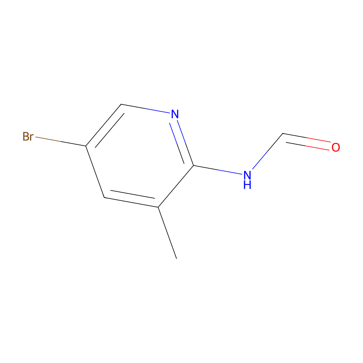 N-(5-bromo-3-methylpyridin-2-yl)formamide molecular structure, CAS 446299-82-7