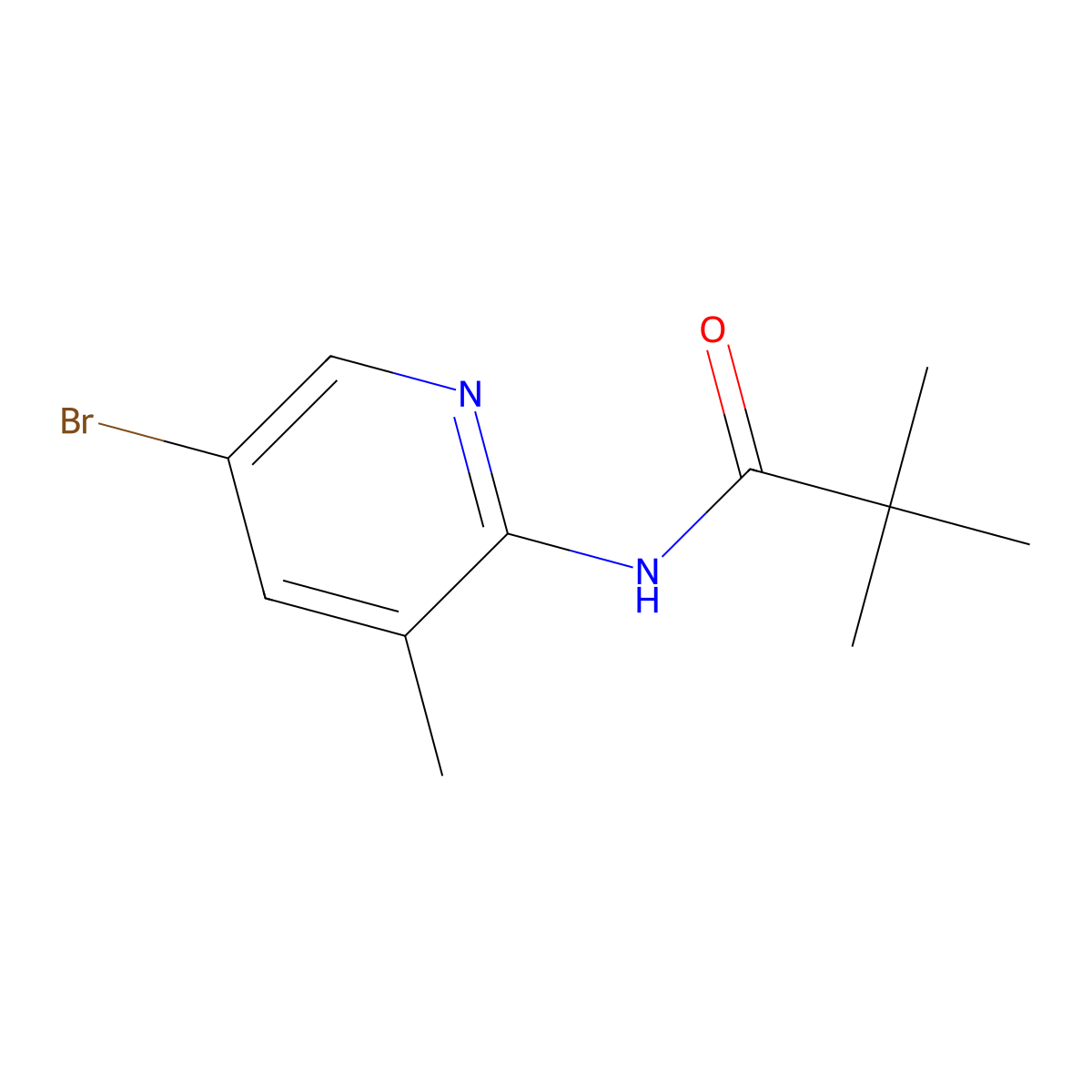 N-(5-Bromo-3-methylpyridin-2-yl)-2,2-dimethylpropanamide molecular structure, CAS 446299-84-9