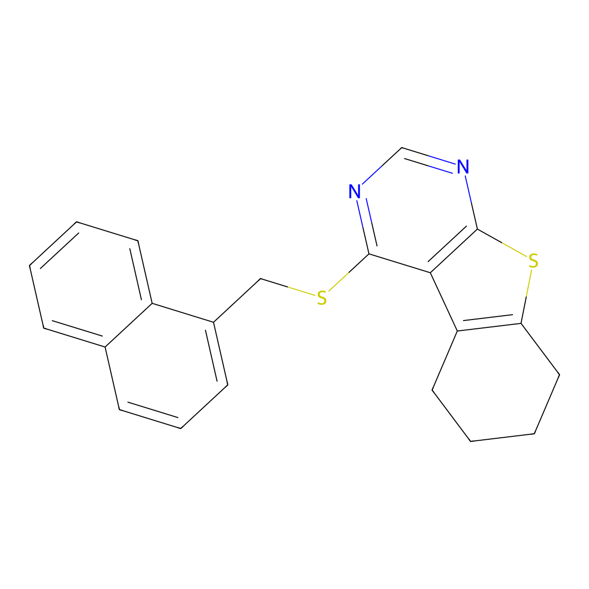 4-[(Naphthalen-1-ylmethyl)sulfanyl]-5,6,7,8-tetrahydro[1]benzothieno[2,3-d]pyrimidine molecular structure, CAS 446307-51-3