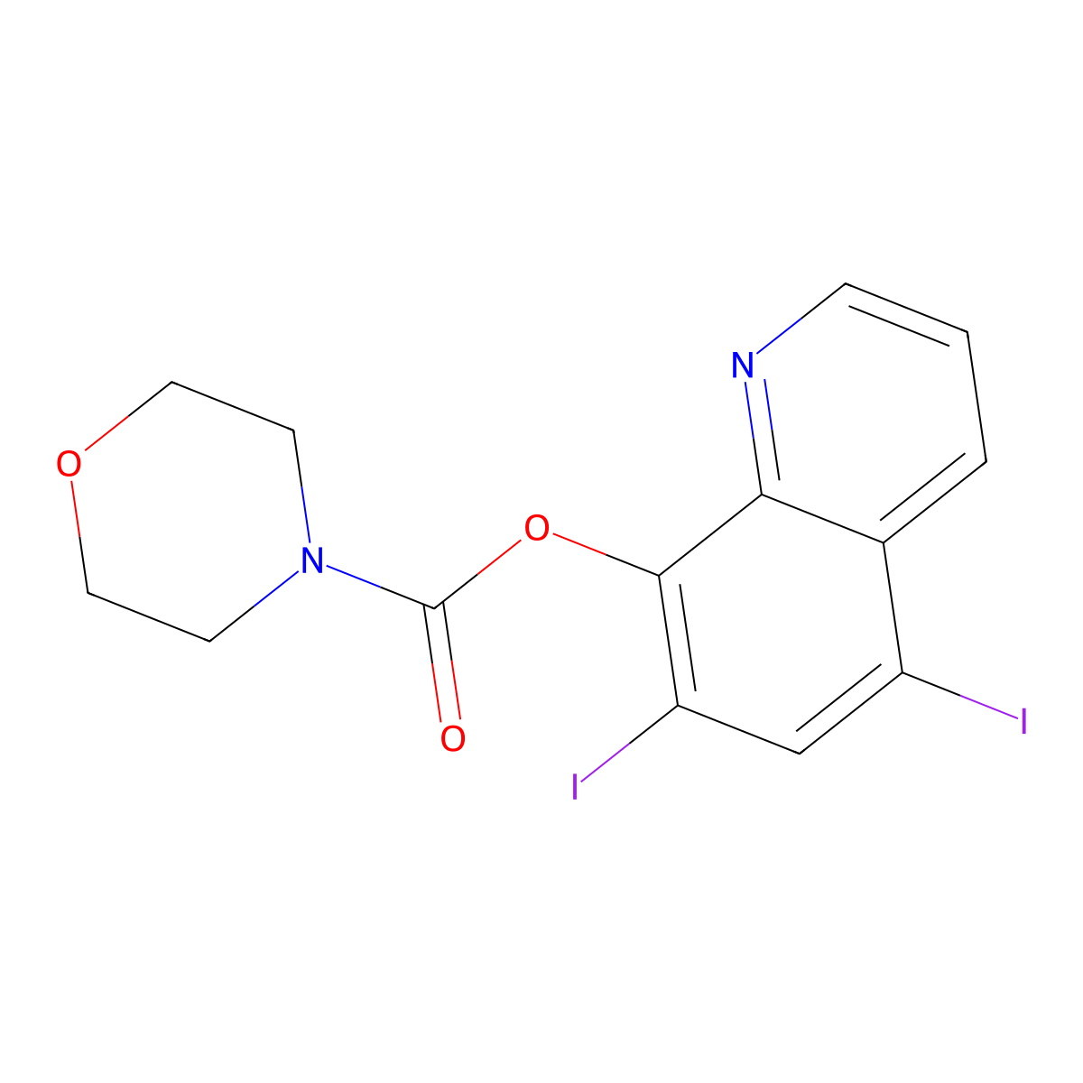 5,7-Diiodoquinolin-8-yl morpholine-4-carboxylate molecular structure, CAS 446307-63-7