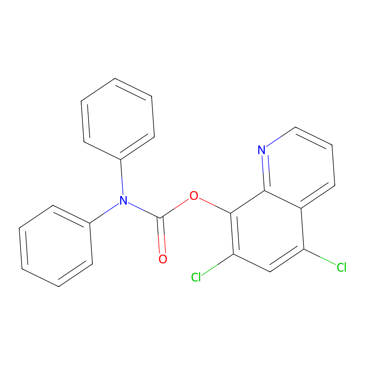 5,7-Dichloroquinolin-8-yl diphenylcarbamate molecular structure, CAS 446307-65-9