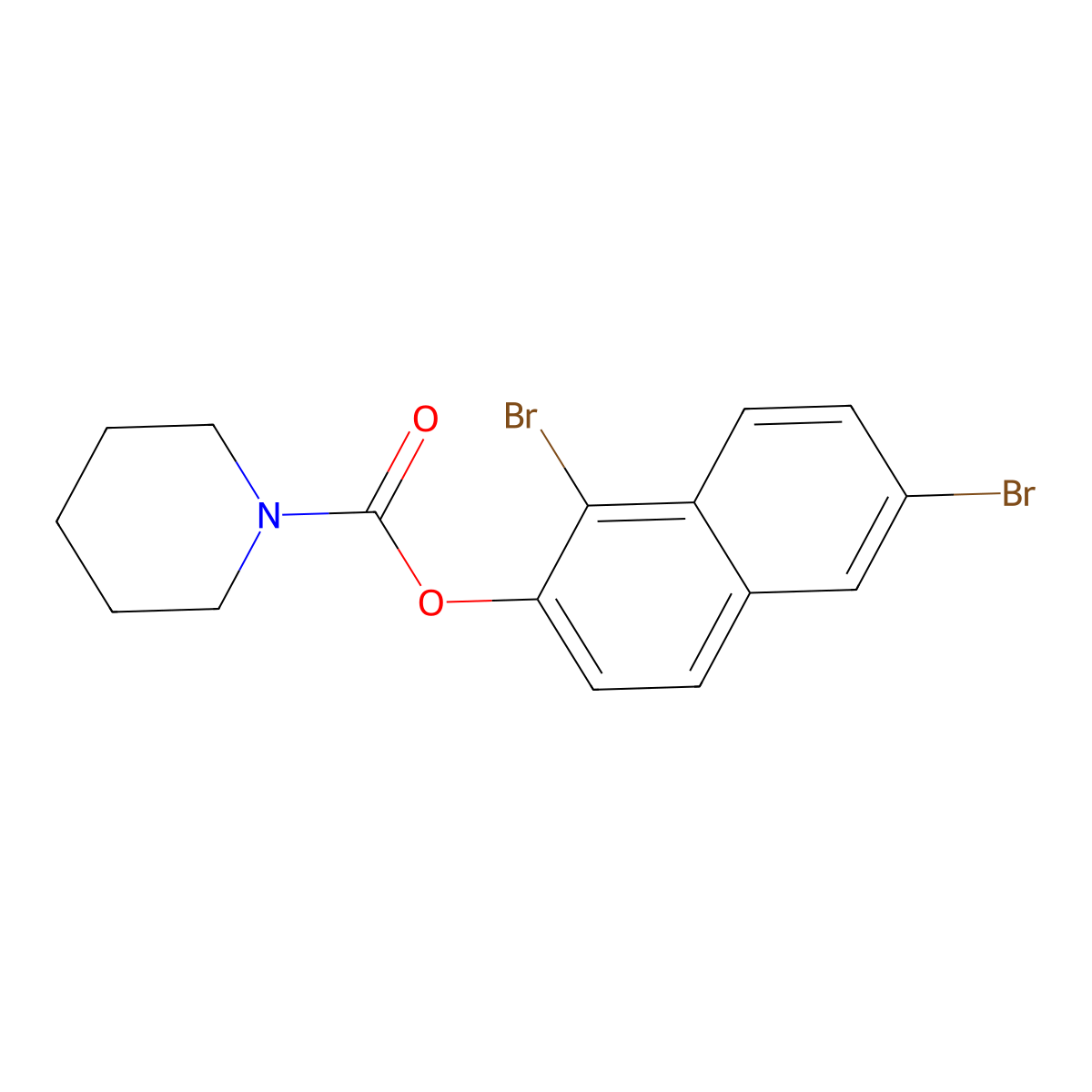 1,6-Dibromo-2-naphthyl piperidinecarboxylate molecular structure, CAS 446307-67-1