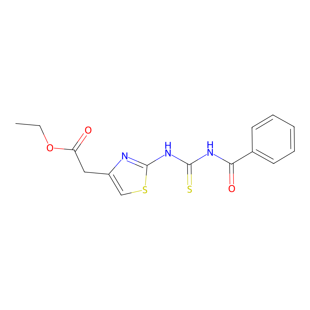 2-[2-[[Benzamido(sulfanylidene)methyl]amino]-4-thiazolyl]acetic acid ethyl ester molecular structure, CAS 446307-70-6