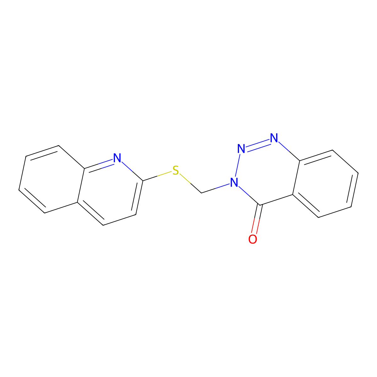3-[(quinolin-2-ylsulfanyl)methyl]-1,2,3-benzotriazin-4(3H)-one molecular structure, CAS 446308-71-0