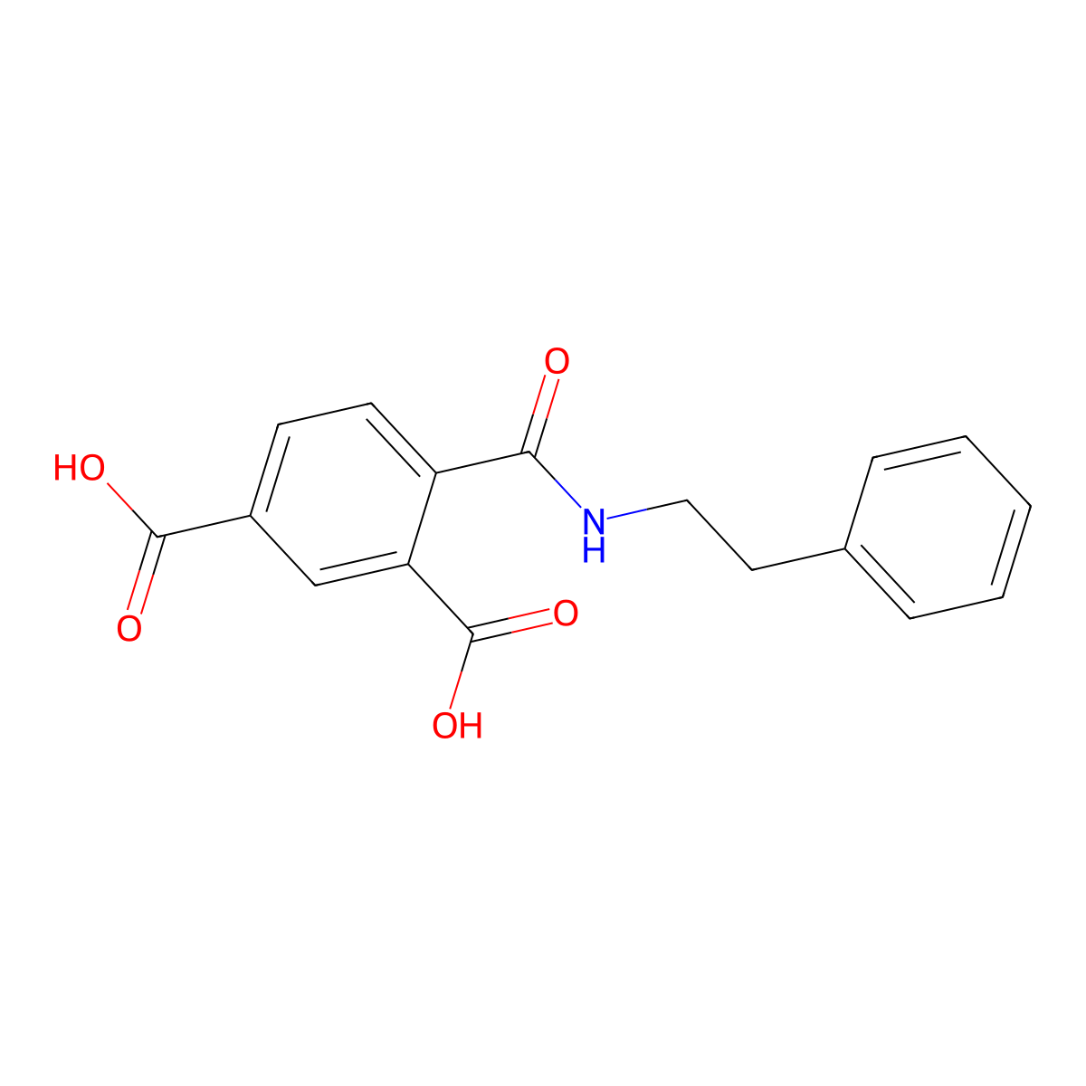 4-{[(2-Phenylethyl)amino]carbonyl}isophthalic acid molecular structure, CAS 446308-78-7