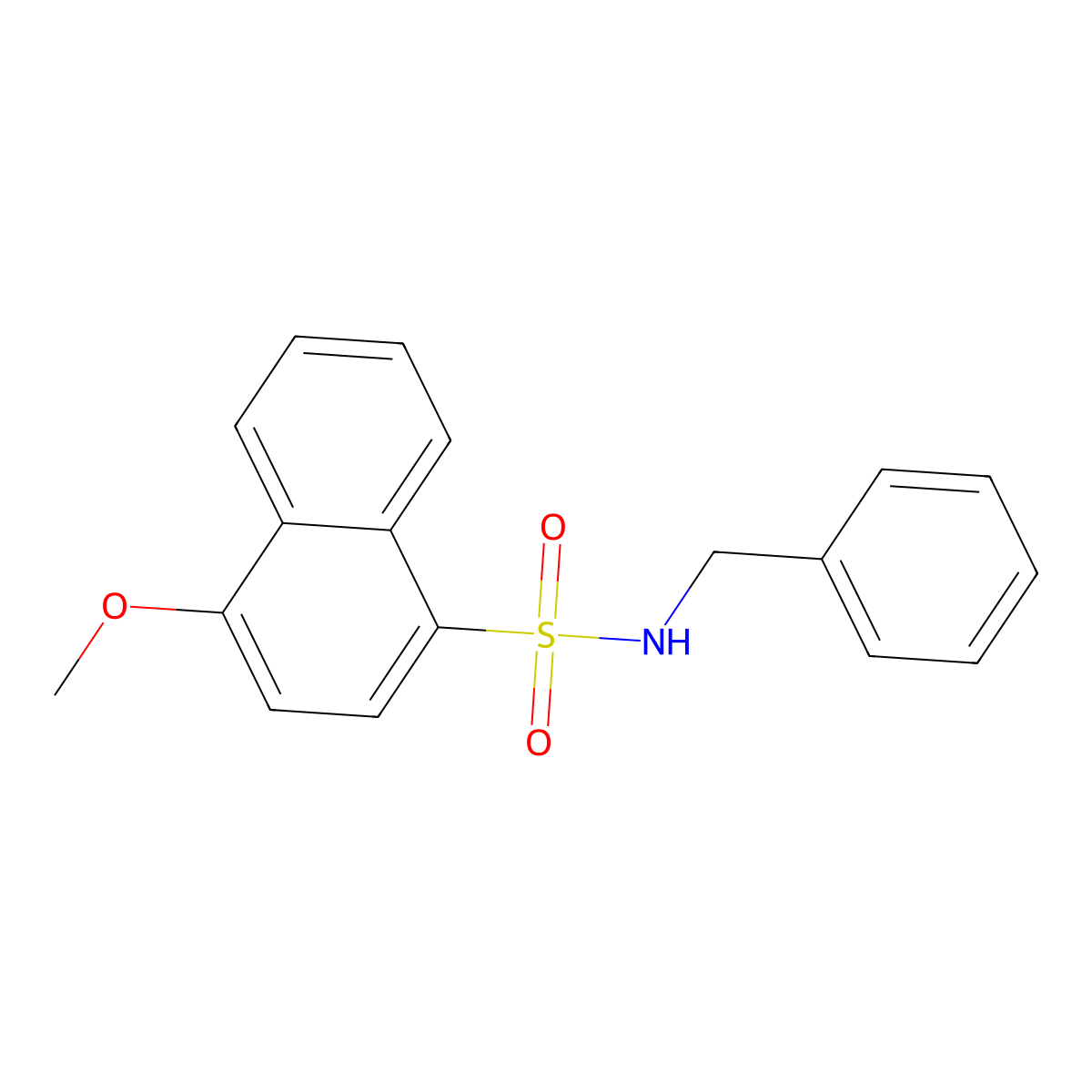 N-benzyl-4-methoxynaphthalene-1-sulfonamide molecular structure, CAS 446308-80-1