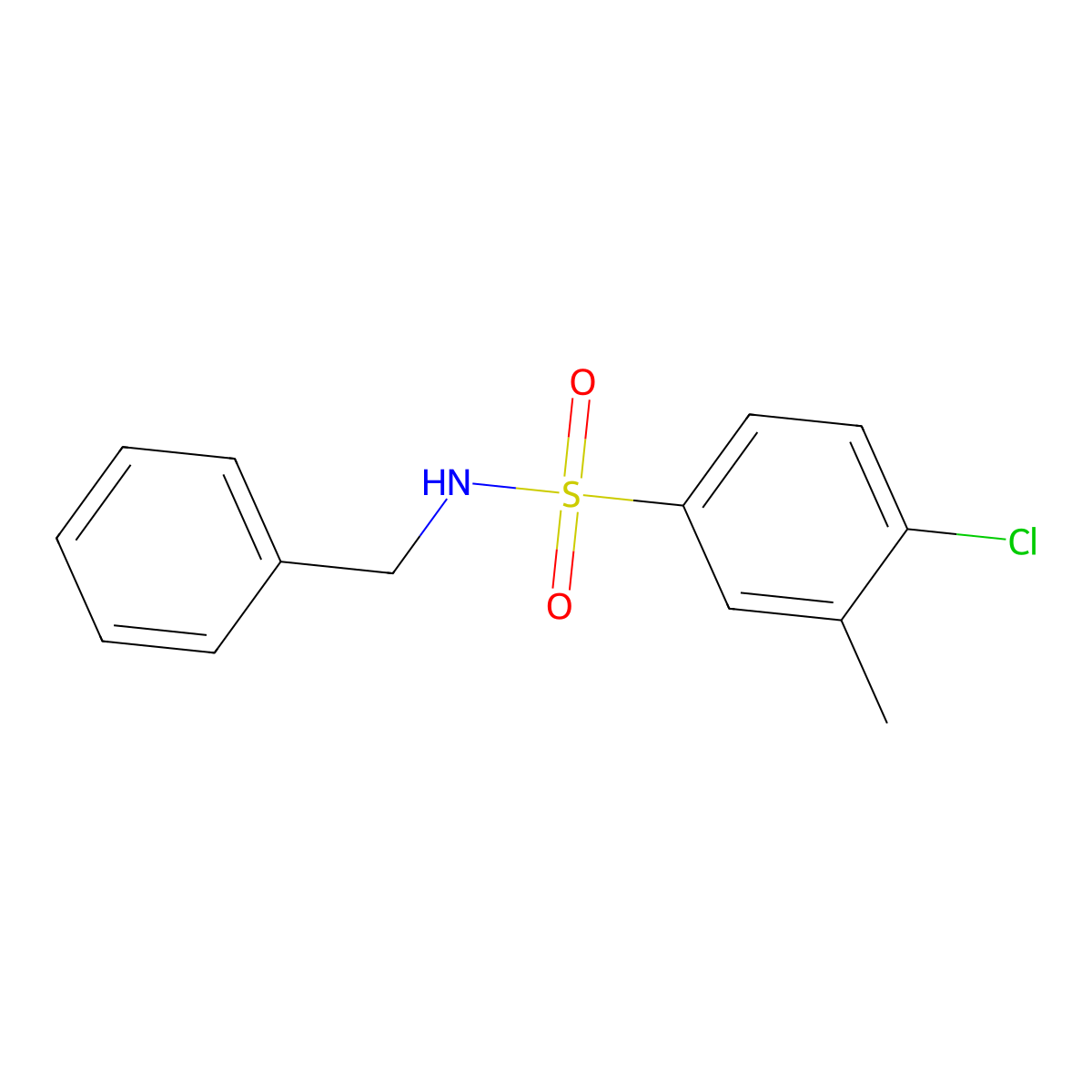 N-benzyl-4-chloro-3-methylbenzenesulfonamide molecular structure, CAS 446308-81-2