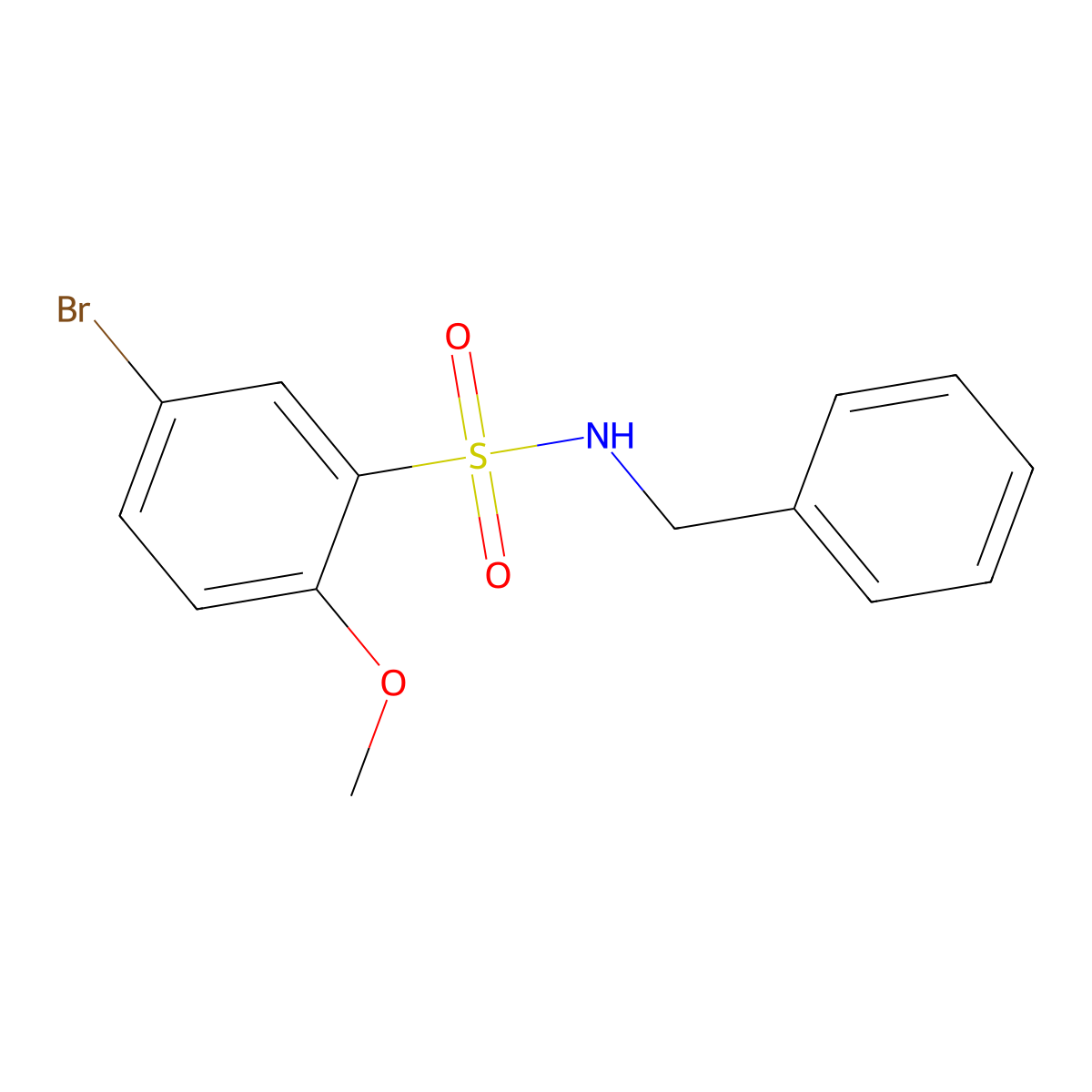 N-benzyl-5-bromo-2-methoxybenzenesulfonamide molecular structure, CAS 446308-82-3