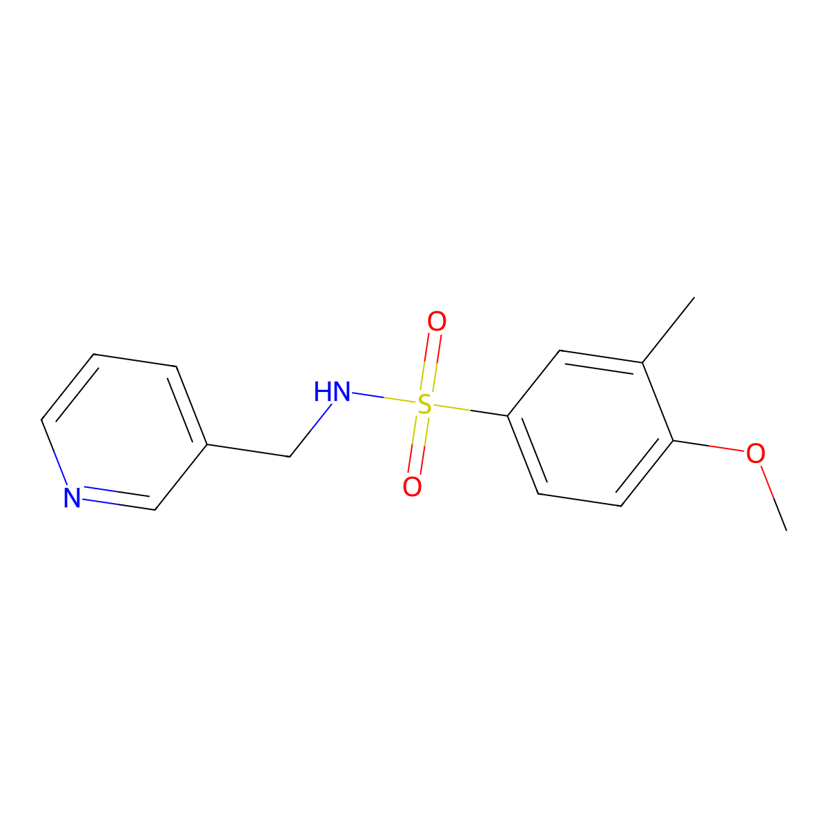 4-Methoxy-3-methyl-N-(3-pyridinylmethyl)benzenesulfonamide molecular structure, CAS 446308-83-4