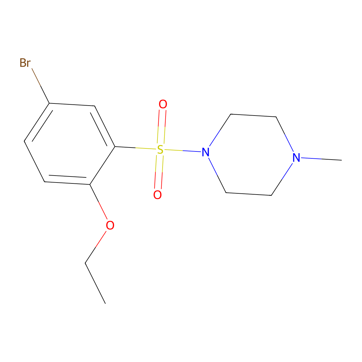 1-(5-Bromo-2-ethoxyphenyl)sulfonyl-4-methylpiperazine molecular structure, CAS 446308-85-6
