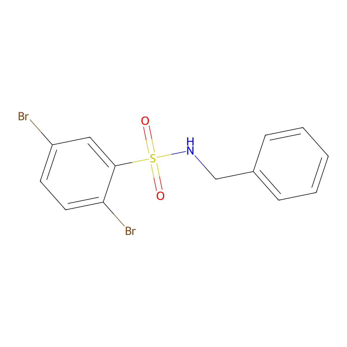 N-benzyl-2,5-dibromobenzenesulfonamide molecular structure, CAS 446308-99-2