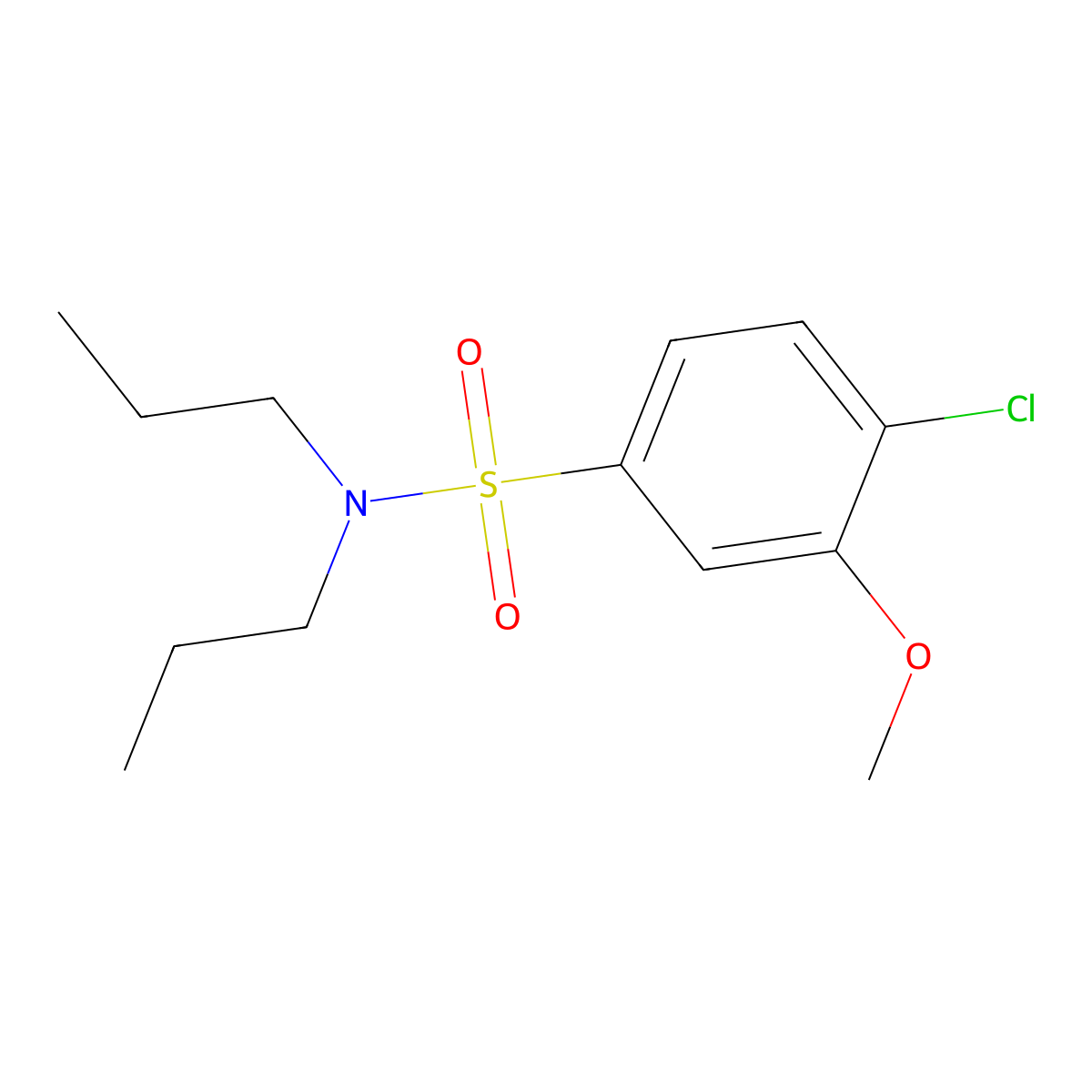 4-chloro-3-methoxy-N,N-dipropylbenzenesulfonamide molecular structure, CAS 446309-02-0