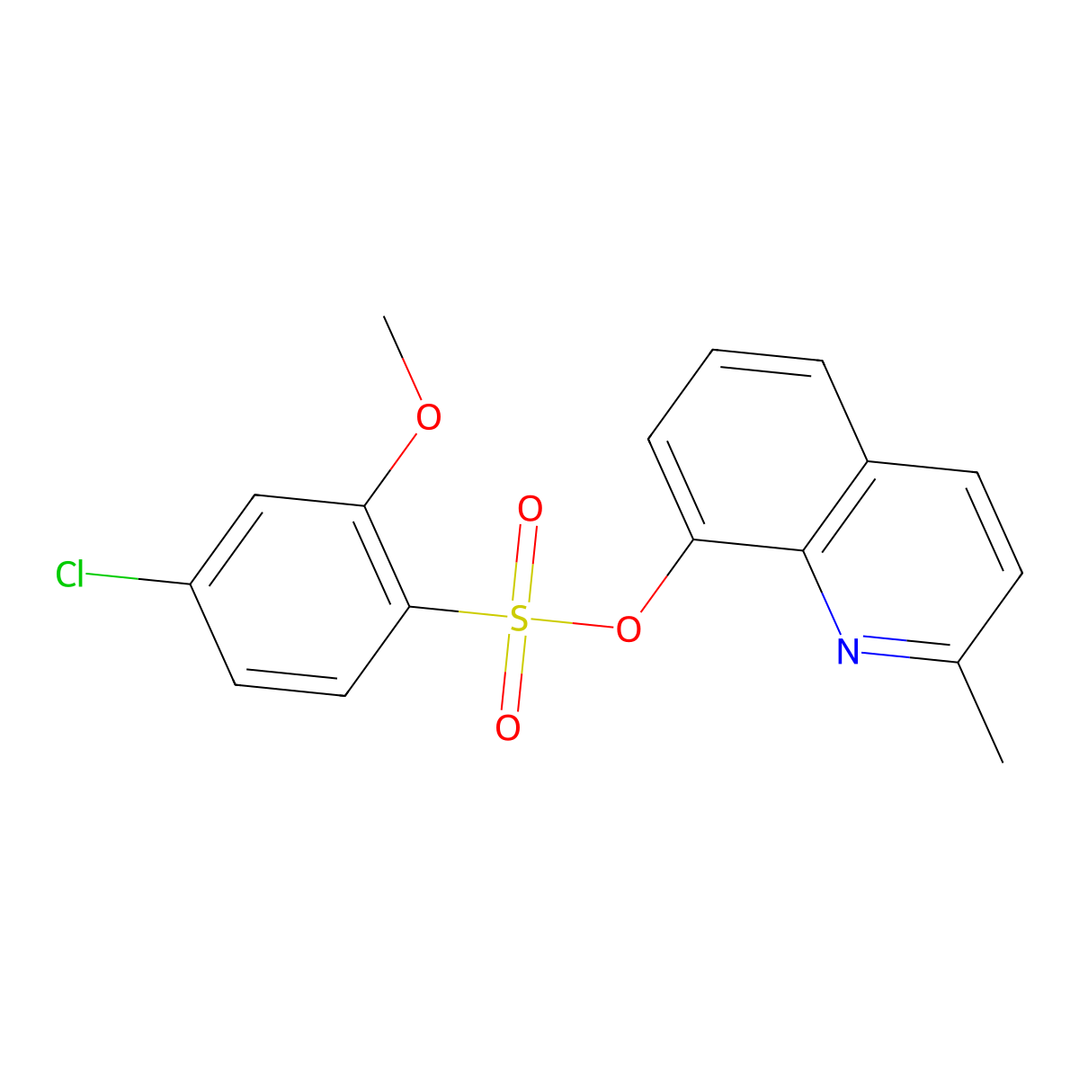 2-Methyl-8-quinolyl 4-chloro-2-methoxybenzenesulfonate molecular structure, CAS 446309-06-4