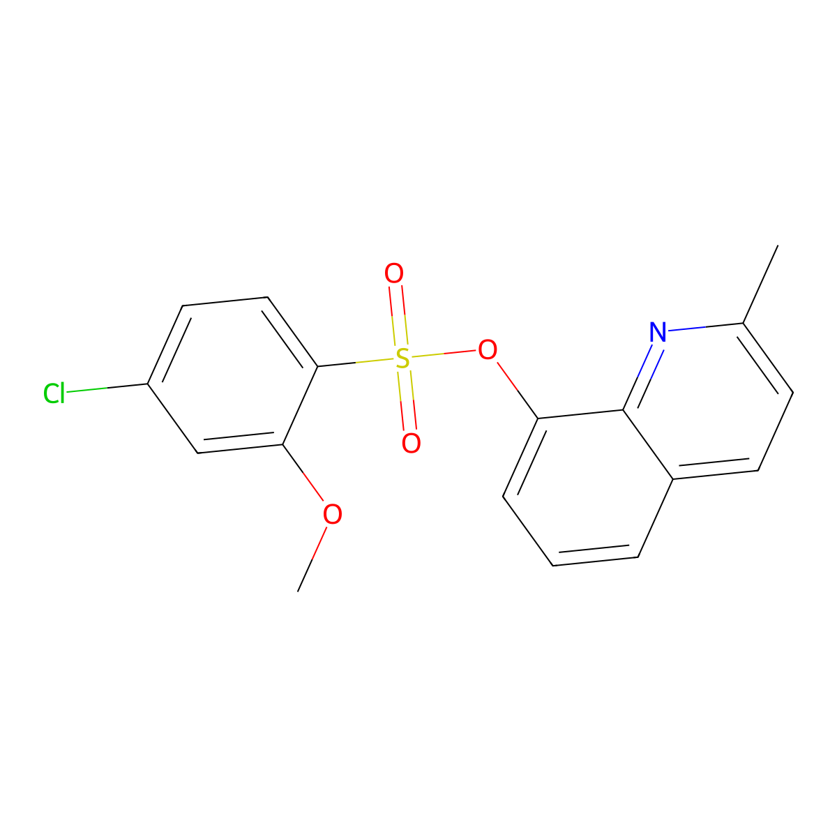 2-Methyl-8-quinolyl 4-chloro-2-methoxybenzenesulfonate molecular structure, CAS 446309-06-4